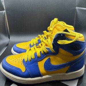 Nike Yellow & Blue Jordan Athletic Sneakers